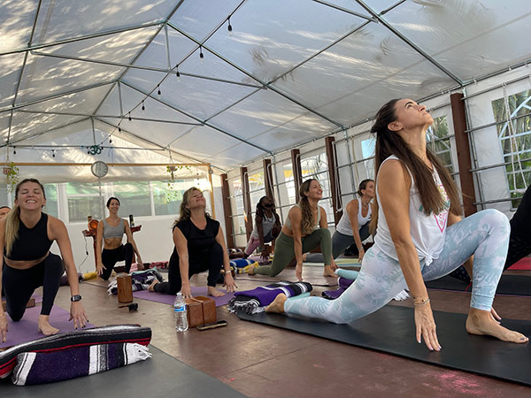 women in a yoga class