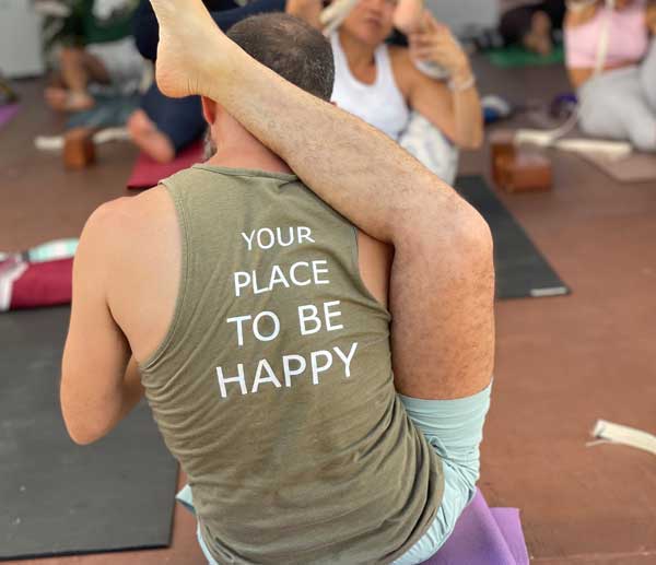 man in a yoga class