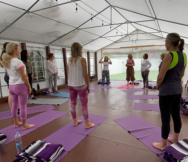 a yoga class